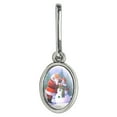 thumbnail image 1 of Christmas Holiday Santa Making Building Snowman Antiqued Oval Charm Clothes Purse Suitcase Backpack Zipper Pull Aid, 1 of 4