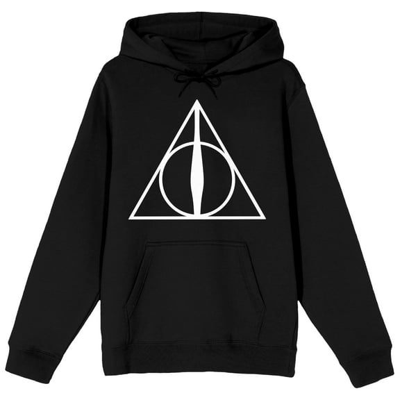 Harry Potter Deathly Hallows Symbol Men's Black Graphic Hoodie-S