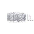 thumbnail image 4 of Bling Jewelry Womens Bridal Special Occasion Jewelry Multi Row Cluster Design Cubic Zirconia CZ Wide Statement Bracelet, 4 of 6