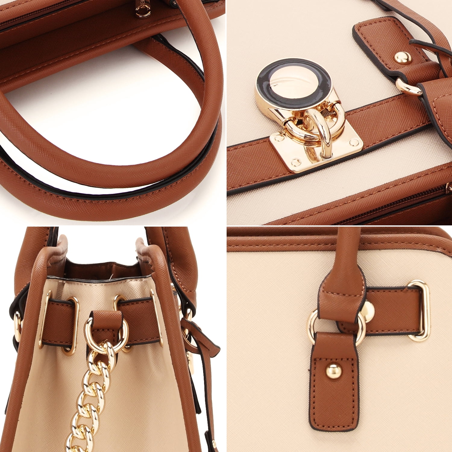 Dasein Women Handbags Top Handle Satchel Purse Shoulder Bag Briefcase Hobo Bag Set 2Pcs