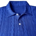 thumbnail image 5 of Timoontee Men's Short Sleeve Basic T Shirt Breathable Fabric Moisture Wicking Lapel Collar V Neck For Daily Blue XL, 5 of 7