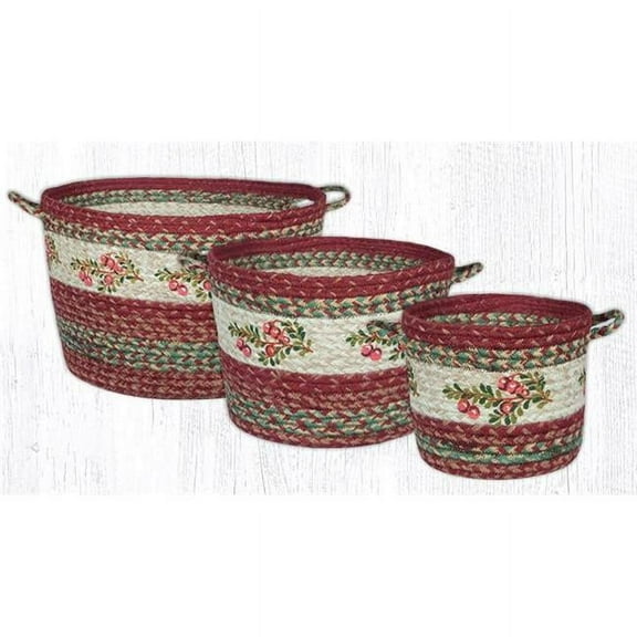 Capitol Importing 38-UBPSM9390C Cranberry Craft-Spun Utility Jute Braided Small Baskets, 9 x 7 in.