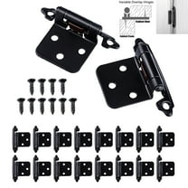 Lohoms Kitchen Cabinet Hinges, 1/2 inch Overlay Self Closing Face Mount Hinges For Kitchen Cupboard Door With Screws, 2 Pairs (4pcs), Black