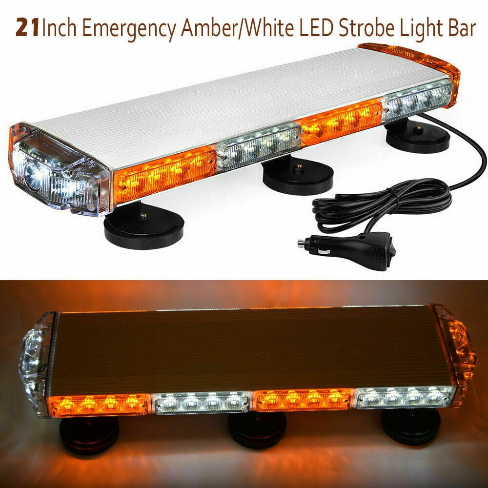21" Amber White Emergency LED Flash Strobe Light Bar Warning Caution