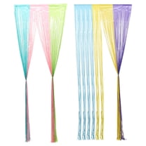 HONMEET 2Pcs Reusable Assorted Color Tinsel Curtain for Valentinechristmas and Family Party Setup