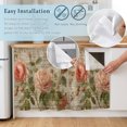 thumbnail image 5 of Vintage Spring Floral Cabinet Curtains for Kitchen 35"W x 35"L, Pink Rose Rustic Botanical Letter Laundry Sink Cabinets Magic Tape Short Curtain Privacy Panel for Bathroom Vanity Cabinets, 5 of 9