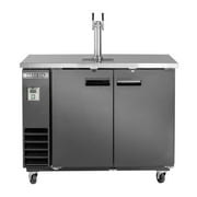 Maxx Cold Single Tower, 2 Tap Beer Dispenser, 47.5"W, 10.5 cu. ft., 2 Barrels/Kegs (297L) Storage Capacity, in Black with Stainless Steel Top (MXBD48-1BHC)