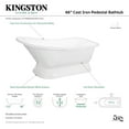 thumbnail image 4 of Aqua Eden VCTND663028 66" Cast Iron D-Shaped Single Slipper Pedestal Tub (No Faucet Drillings), White, 4 of 7