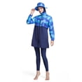 thumbnail image 5 of 4 Piece Swimwear for Women Long Sleeve Rash Guard Swimsuit with Swim Cap Full Coverage Beachwear for Surfing Diving and Holiday Sports, 5 of 8