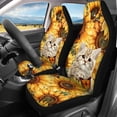 thumbnail image 3 of Pzuqiu Cat Sunflowers Car Seat Covers 3 Pack, Front and Back Seat Protector Polyester Air Breath in Summer Breathable for most Cars Sedans SUV, 3 of 10