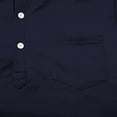 thumbnail image 3 of European Style Men's Casual Loose Fit Button Open Neck Pocket T-Shirt Comfortable Business Sports Short Sleeve Tee Trendy Solid Color Mens Basic Tee Shirts Summer Vintage T Shirts, 3 of 6