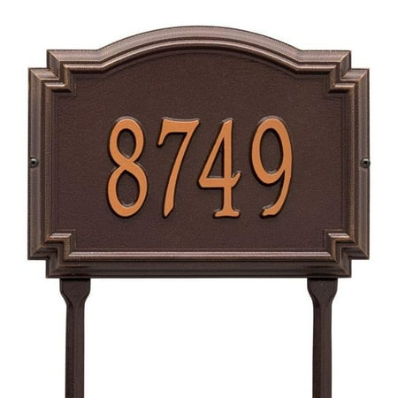 Whitehall Products 1292AC Standard Lawn One Line Williamsburg Address Plaque, Antique Copper