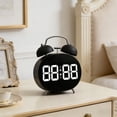 thumbnail image 4 of Linnome Small Alarm Clock for Bedroom Non Digital Table Clock Silent Timepiece for Home Office 5.9x4.9x2.2 Inch Black, 4 of 6
