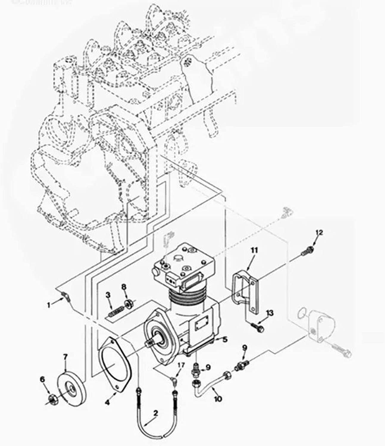 Seapple Air Brake Compressor With Gear 3905724 3914082 Compatible 