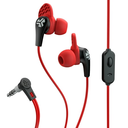JLab Audio JBuds PRO Premium in-ear Earbuds with Mic, Guaranteed Fit, GUARANTEED FOR LIFE - Black / Red