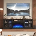 thumbnail image 3 of Sonegra 98" Farmhouse TV Stand with Fireplace for TVs up to 100", Media Entertainment Center with Adjustable Shelves and Large Storage Cabinets, for Living Room, Black, 3 of 10