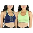 thumbnail image 5 of ToBeInStyle Women's Reversible Compression Double Layered Sports Bras X-Large, Neon Green/Navy, 5 of 5