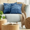 thumbnail image 5 of Ambesonne Blue Throw Pillow Cover 2 Pack, Umbrella Words April and May, 24", Blue Pale Blue and White, 5 of 7