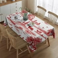 thumbnail image 2 of Red Toile Pattern Sheep Herders Dogs Houses Rectangle Tablecloth 60"x84",Waterproof Polyester Rectangle Table Cloth, Wipeable Spillproof Polyester Tablecloth for Dining, Camping, Indoor and Outdoor, 2 of 5