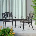 thumbnail image 3 of Nuu Garden 2 Piece Bistro and Dining Chairs Set, Aluminum Outdoor Indoor Patio Chairs with Arms for Garden, Backyard, Porch, Black with Gold Speckles, 3 of 10