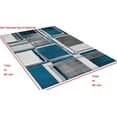 thumbnail image 4 of Boxes/Cubism/Squares Modern Abstract Contemporary Hand Carved Area Rug-Silver/Turquoise/Gray/Black, 4 of 4