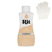 Rit All Purpose Liquid Dye for Cotton, Linen, Rayon, Silk, Wool, and Nylon Fabrics  Tan 8 fl oz. with Gloves Included