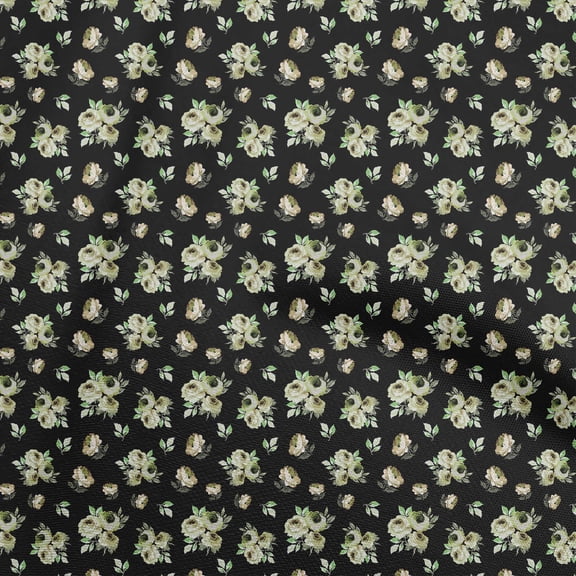 oneOone Cotton Silk Light Green Fabric Watercolor Floral Dress Material Fabric Print Fabric By The Yard 42 Inch Wide