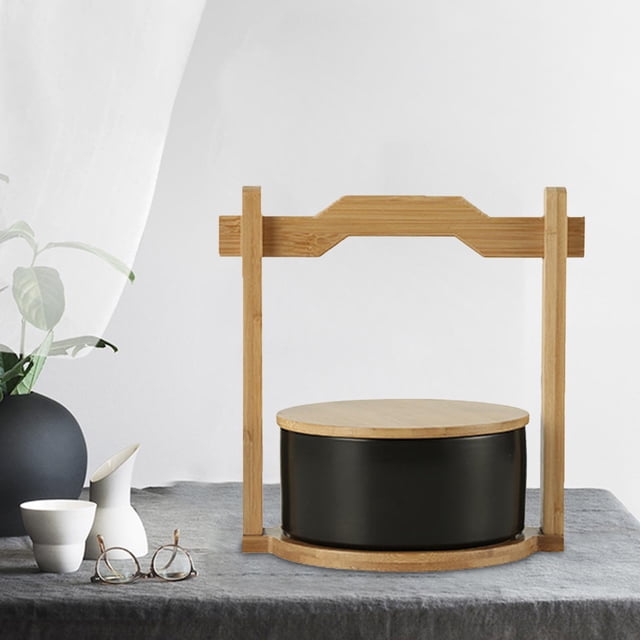 Soporte de madera BLESIY para cupcakes y bandeja de almacenamiento con asa y tapa