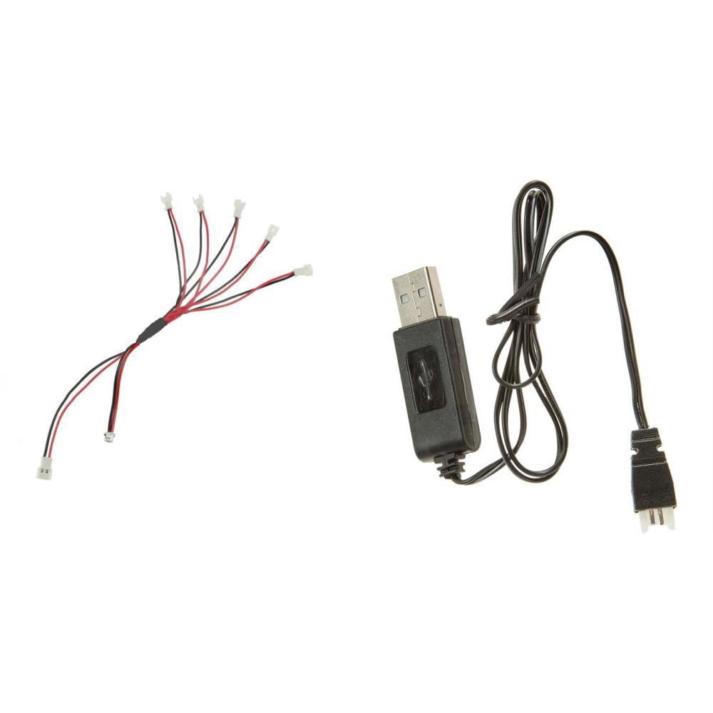 HobbyFlip 3.7V USB Charger w/ 1 to 5 Micro JST Mini Plug 1S Charge Lead
