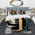thumbnail image 2 of Designart "Glamorous Gold and Black Artistry II" Abstract Spirals Bedding Covert Set - Transitional Black Abstract Bed Set With 2 Shams, 2 of 6