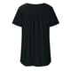 thumbnail image 4 of ICHUANYI Clearance Women's Summer Solid Color Round Neck Button Pleated Short Sleeve Tops(Black, S) ICHUANYI WER2023080704062, 4 of 8