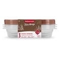 thumbnail image 1 of Rubbermaid TakeAlongs Food Storage Containers, 4-Cup Rectangle, Holiday Toffee Nut Gold, 3-Pack, 1 of 4