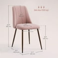thumbnail image 3 of HOMCOM Dining Chairs Set of 4, Velvet Accent Chair, Pink, 3 of 10