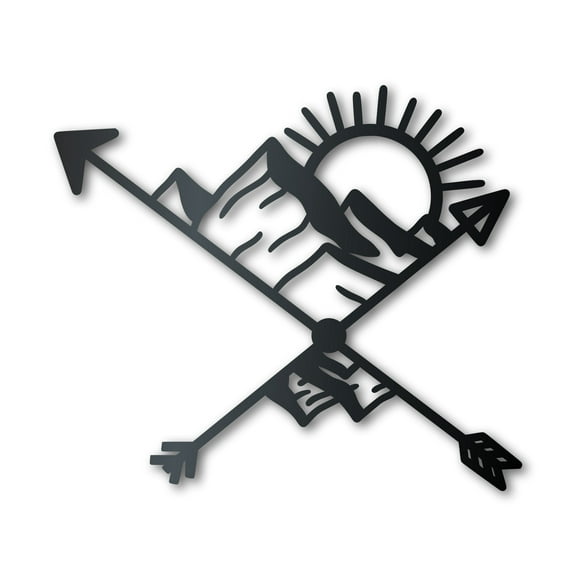 Metal Arrow Mountains Wall Art | Indoor Outdoor 42