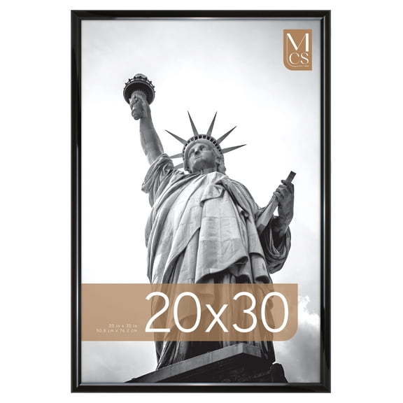 MCS Trendsetter 20x30 Poster Frame Black High-Gloss, Vertical & Horizontal Wall Hanging Large Picture Frame for Photos, Posters & Art Prints (1-Pack)