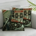 thumbnail image 3 of Creowell Throw Pillow Cover Retro Vintage Gasoline Route Classic Motorcycles Biker Home Decorative Square Pillow Case for Men Women Boy Gilrs Bedroom Livingroom Cushion Cover  White, 3 of 7