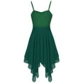 thumbnail image 4 of Miaeowve Women's Lyrical Dance Dresses Asymmetric Chiffon Cami Skirted Leotard Ballet Dress Skating Dancewear Green L, 4 of 7