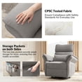 thumbnail image 5 of Nursery Recliner Chair Electric Power Glider Swivel Rocking with USB, Waterproof Stain-resistant, Gray, 5 of 10