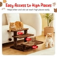 thumbnail image 5 of MWPO 15''H Multi-Step Pet Stairs for High Beds & Sofas, 3-Step Cat Stairs with 2 Toy Balls, Brown, 5 of 8