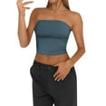 thumbnail image 4 of MQLKF Womens Sexy Solid Color Crop Top Strapless Bandeau Tube Top Sleeveless Backless Tank Vest Comfortable Stylish Women's Vest, 4 of 5
