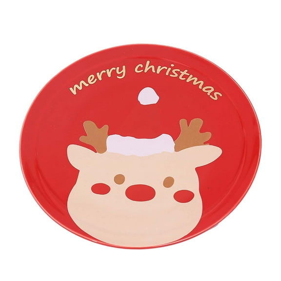 Fiocias Christmas Dinnerware Ceramic Dessert Plates Decoration Holiday Dinnerware Dinner 10inch Elk