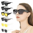 thumbnail image 2 of for Driving Riding That Can Be Worn over Other Glasses Polarized Fit Over Glasses Sunglasses Square Shades Wrap Around Night Vision Clear, 2 of 6