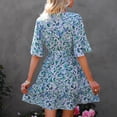 thumbnail image 2 of Vestido De Manga Con Volantes, Vestido Con Estampado Floral Con Cuello En V, Una Línea Elegante De Moda Para Actividades Al Aire Libre Para Fiestas ANGGREK Otros, 2 of 6