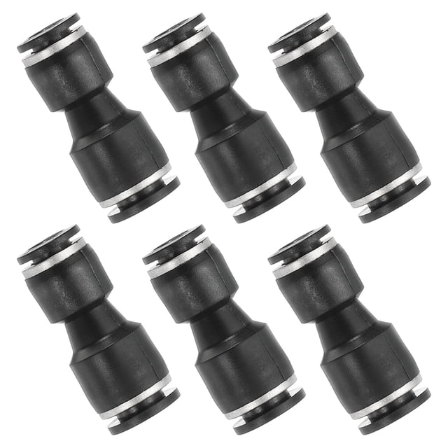Uxcell 6 Pcs Conector Recto de Empuje para Conectar, Adaptador de Reductor de Tubo de 1/4" x 5/16" OD, Conector de Bloqueo Rápido para Manguera de Aire para Conexión de Sistema Neumático