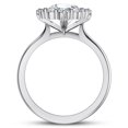 thumbnail image 3 of Eloya Jewel Solitaire Floral Halo Moissanite Ring - 2.1 Ct Round Cut Moissanite - Prong Setting 14K White Gold Plated Engagement and Wedding Moissanite Ring - Halo Solitaire with Accent Ring, 3 of 3