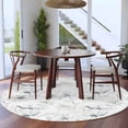thumbnail image 3 of Round Area Rugs Collection 8 Ft, Green Beige Spring Floral Non-Slip Residential Carpet, Luxury Botanical Summer Indoor Crawling Mats Runner Rugs for Living Room/Dining Room/Bedroom, 3 of 8