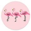 Flamingo - Party Like a Pineapple - Party Circle Sticker Labels - 24 Count