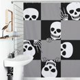 thumbnail image 4 of Skeleton Square Skull Shower Curtain for Bathroom Fabric Waterproof Shower Curtain with 12 Plastic Hooks for Home Hotel Bath Decor 72 X 72 Inches, 4 of 6
