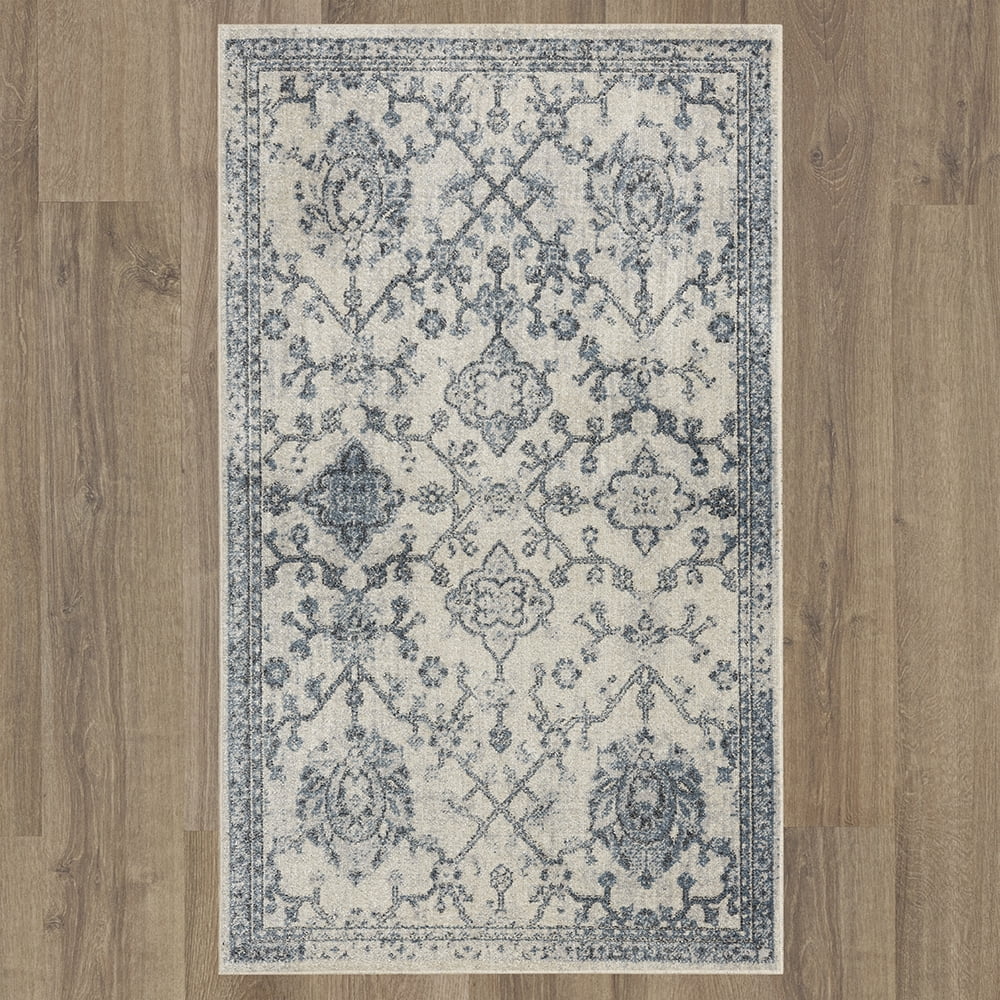 Mohawk Home Arete Floral Indoor Polyester Area Rug, Blue, 3'11" x 6'