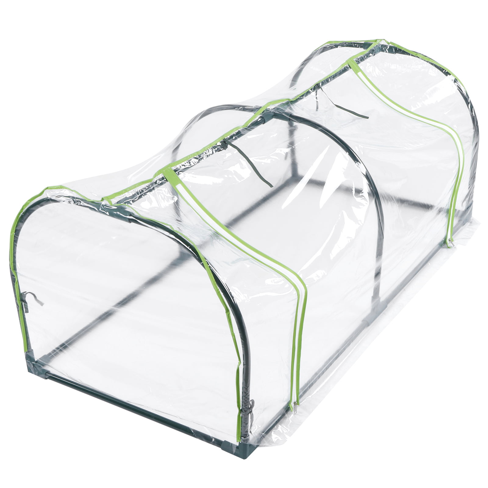 Long Tunnel Greenhouse Transparent PVC Plant Grow House Steel Frame 